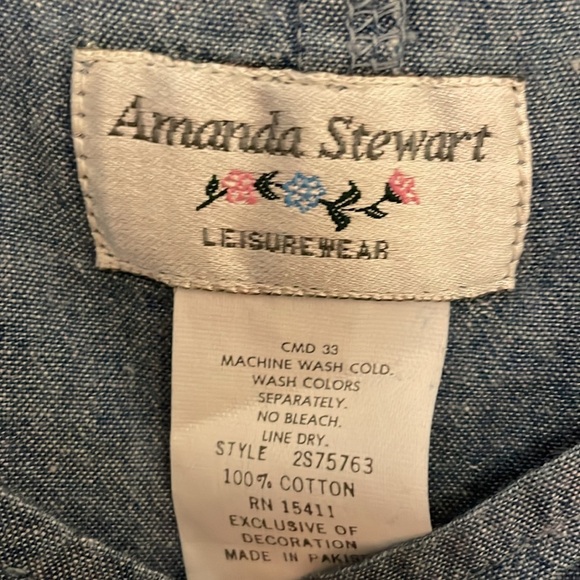 3 for $25! Vintage Amanda Stewart  Chambray‎ Sleeveless Maxi Dress, size medium - Picture 3 of 6